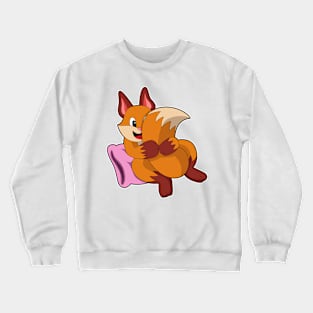 Fox at Sleeping with Pillow Crewneck Sweatshirt